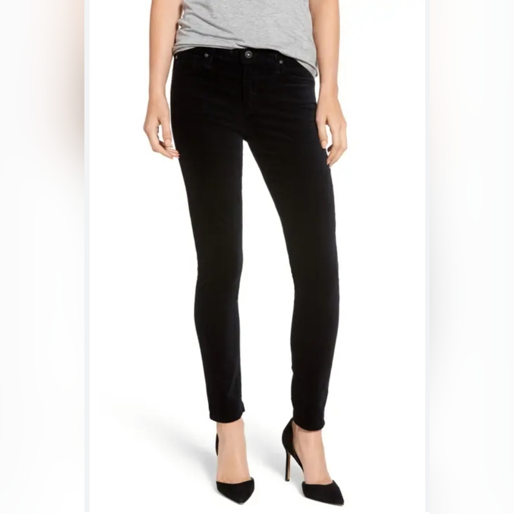 Anthropologie AG black velvet skinny jeans, size 26